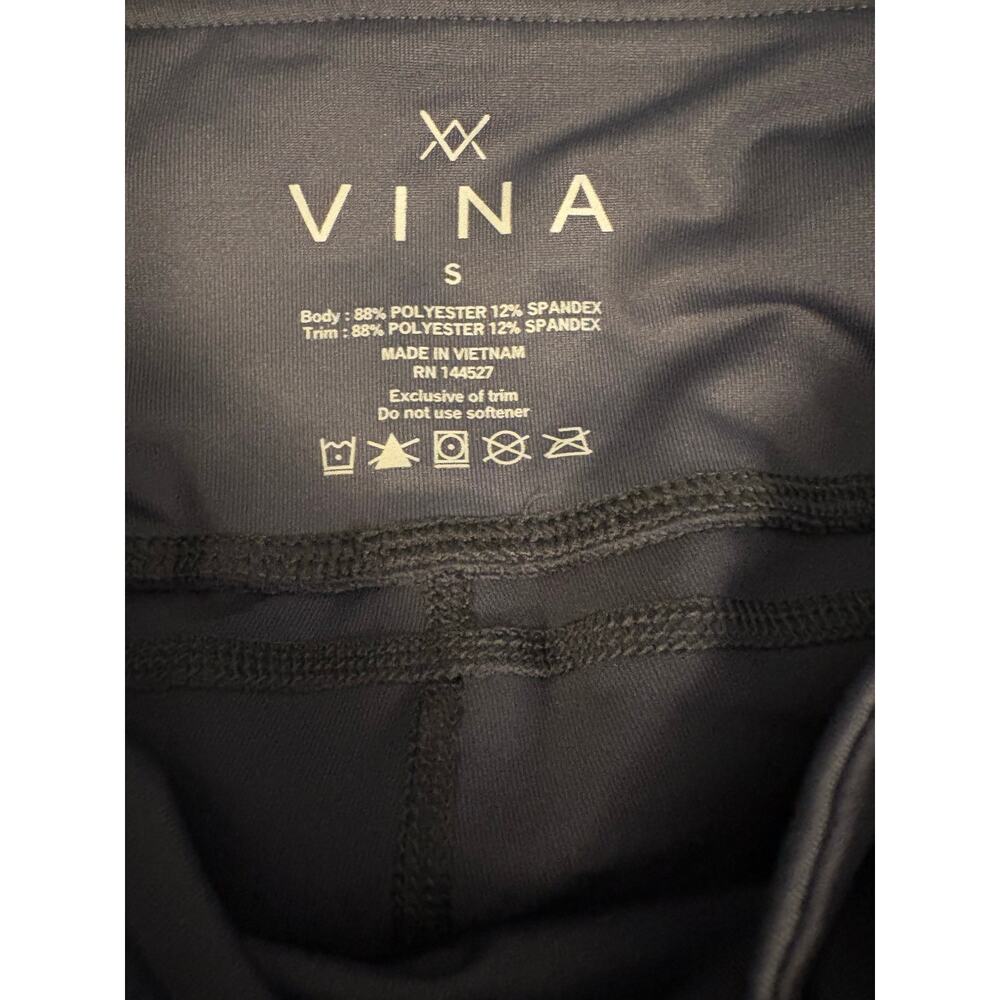 NEW Vina Women’s Small Black Leggings Mesh Cutout Yoga Running Pocket NWT - Picture 8 of 8
